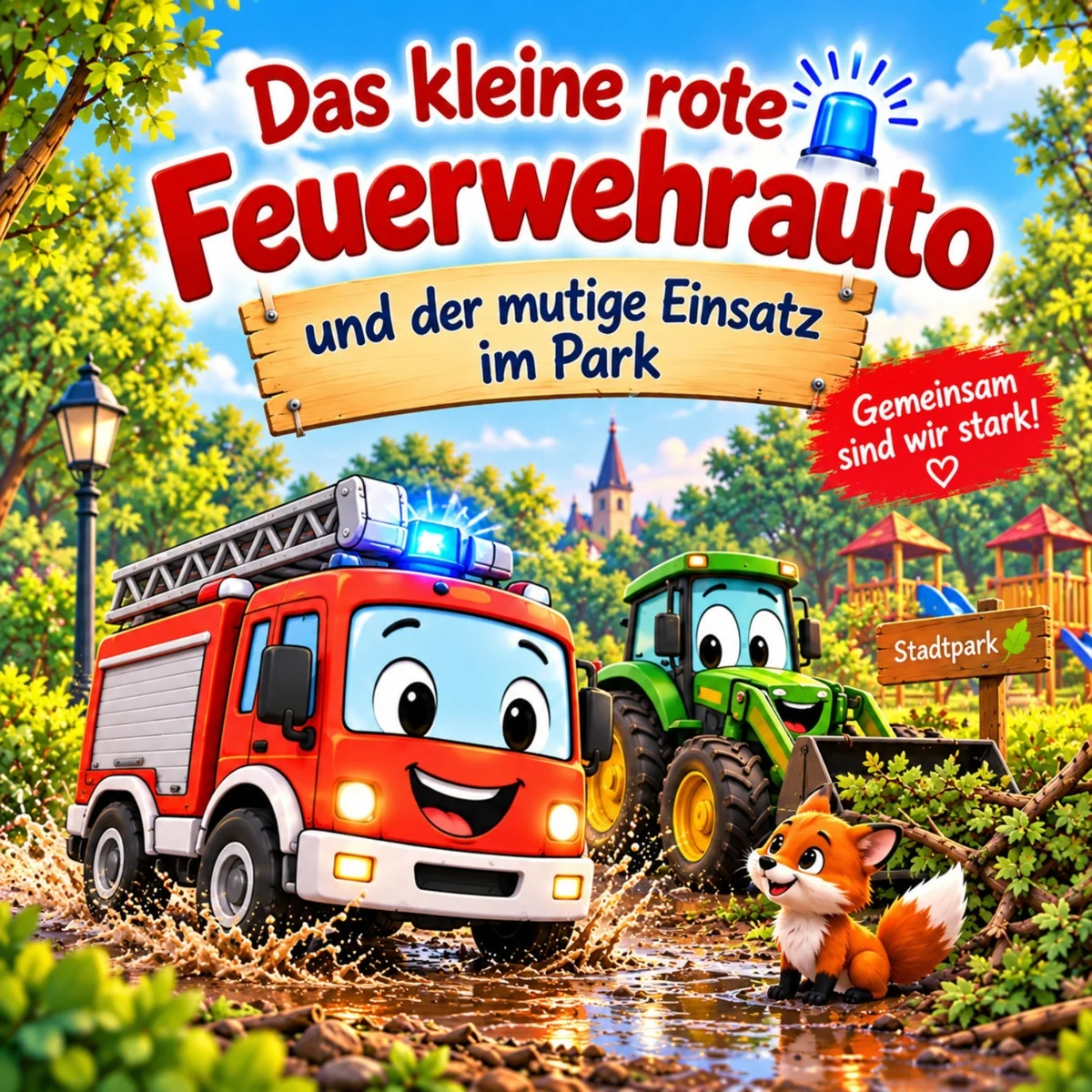 Buchcover: Das kleine rote Feuerwehrauto – Neue Abenteuer mit Freunden
