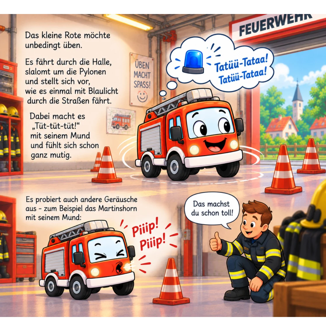 Originalseite 2 der Leseprobe: Das kleine rote Feuerwehrauto